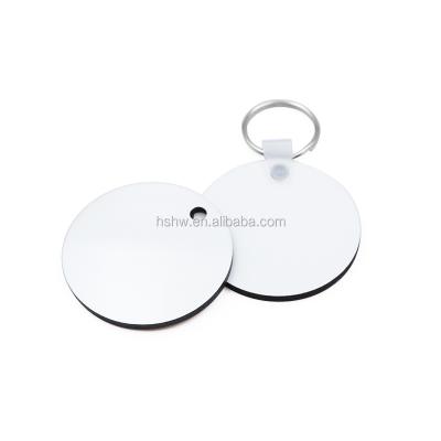 China Custom Wooden High Quality 50mm Single Sided Round Single Sided Round MDF Key Chains Sublimation Mute Key Chain for sale