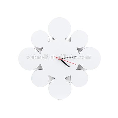 China Wholesale Europe Sublimation Printable White MDF Wooden Wall Clock 25.4cm for sale