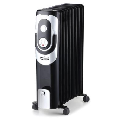 China Electric Oil Filled Caster Wheel Heater Household Wall Heater Oil Filled Radiator for sale