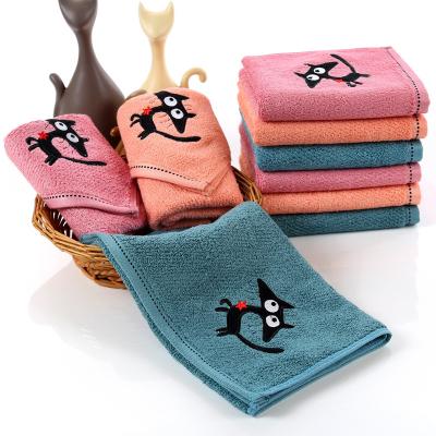 China Wholesale Embroidery Logo Soft Super Absorbent Bamboo Fiber QUICK DRY Face Towel for sale