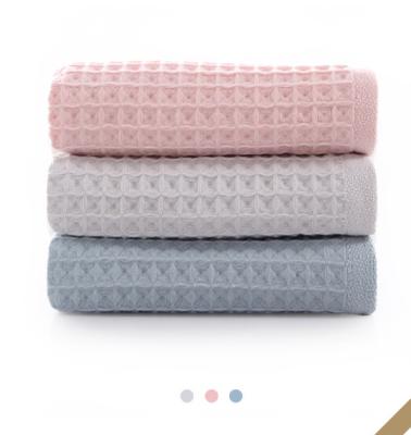 China Wholesale Custom Waffle Cotton Towels Group Purchase Gift Plain Honeycomb Soft Absorbent Towel for sale