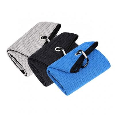 China Hot Sale Kids Safe Microfiber Golf Material Towel With Carabiner Clip for sale