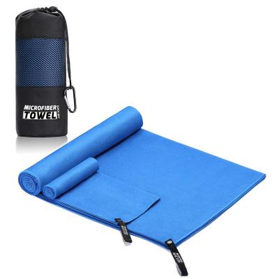 China Wholesale Kid Safe Microfiber Suede Sports Towel With Mesh Bag for sale