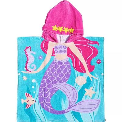 China Wholesale QUICK DRY Cartoon Shape Beach Animal Poncho Cotton Kids Hooded Towel Beach Towel for sale