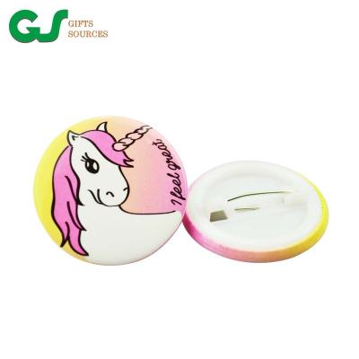 China Pin Button Badge Materials Customized Sublimation Nickel Free Round Button Badge Custom for sale