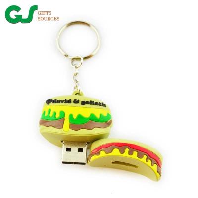 China Promotion Gift Customized Promotional Burger Key Usb Key Chain 3D Chain for sale