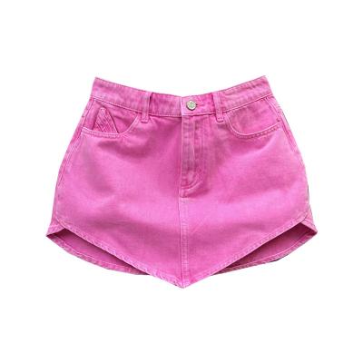 China Women Breathable Sexy Denim Pleated Cotton Jeans Mini Skirt Summer Elastic High Waist Girl Short Skirt Preppy Korean Elegant Style A Line for sale