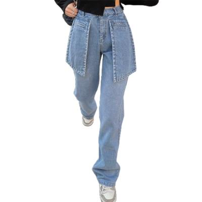 China Women's High Waisted Leg Jeans Women's Breathable Wide Leg Jeans Women Popular Straight Design Hot Viable High Waist for sale