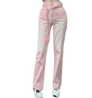 China Anti-wrinkle Summer Candy Colors Loose High Waist Women Long Straight Cargo Pants for sale