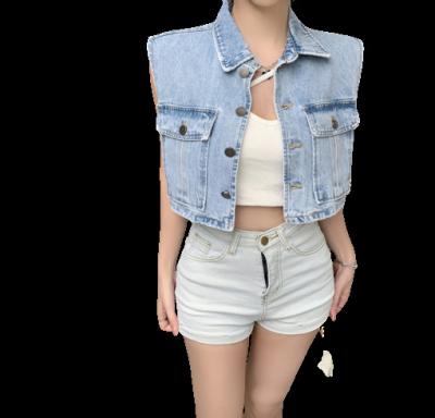 China QUICK DRY High Quality Casual Clothing Denim Vest Women Jacket En Lattice for sale