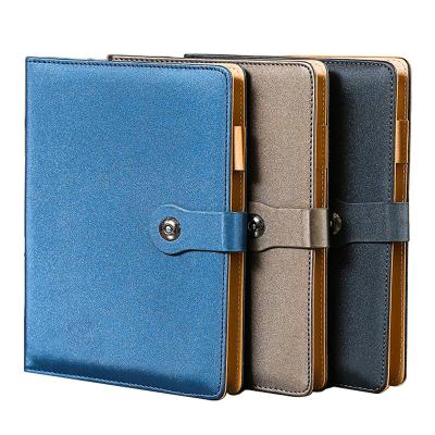 China PU Leather Magnetic Notebook Creative A5 Desk With Logo 6 Ring Binder Magnetic Notebook Loose-leaf Hardcover Book for sale