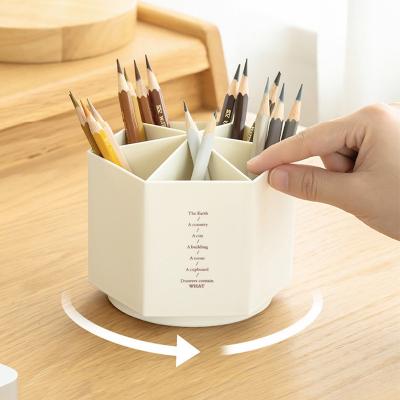 China Hot Sales Creative Office and School Calendar Pen Holder Rotary Pen Holder Rotating Pen Stand 360 Degree Rotation for sale