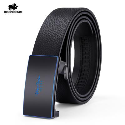 China Cowhide BISON DENIM Luxury Brand Men's Belt Automatic High Quality Designer Belts Business Trousers Genuine Leather Male Belt for sale