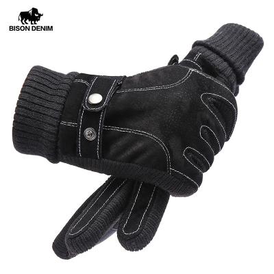 China TWILL BISON DENIM Men's Gloves Thicken Warm Winter Windproof Touchscreen Gloves Full Fingers Shape Winter Gloves For Men for sale