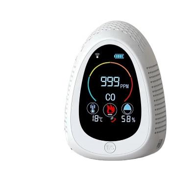 China ABS+LCD OEM ODM China Manufacturer Carbon Monoxide and Fire Resistant Tuya Wifi Smart Smoke Detector and Date Recorder Air Quality Monitor for sale