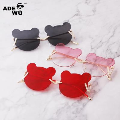 China Fashion ADE Sunglasses With You STY3461D Fashion Cute Frameless Kids Sun Glasses Bear Shape Rimless Colorful Kids Sunglasses Luxury for sale