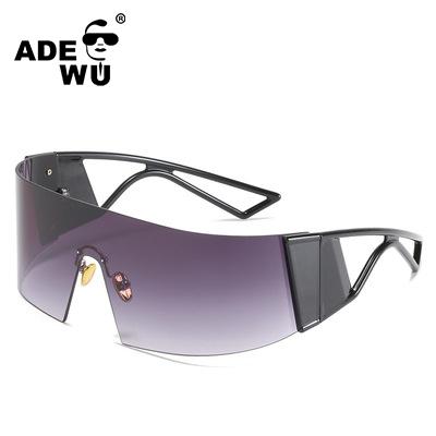 China ADE sport with you personality GB3211 shaped curved sports sunglasses men and women one-piece cycling windproof sunglasses for sale