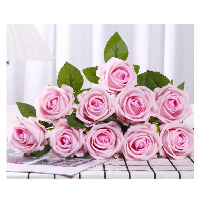 China Simple Silk Fabric Flannel Rose Garden.Hotel.Home.Office Decor Rose Living Room Decoration TV in Valentine's Day Artificial Flower Flower Arrangement Cabinet for sale