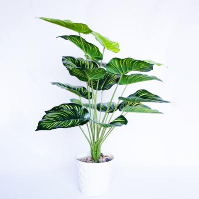 China Wedding Party Hotel Decoration Home Plant Head 18 Realistic Fake Bonsai Plants Apple Leaves Plastic Artificial Home Decor Wedding Party Leaf Bonsai Trees for sale