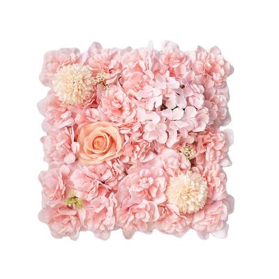 China Newly Hot Sale Artificial Flower Wall Wedding Wall Faux Flower Background Decoration Party Wedding Decoration Rose Flower Wall for sale