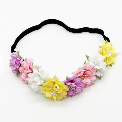 China Artificial Handmade Handcrafts Bridal Flower Crown Headband Wedding Hair Accessories Garland Flower Floral Garland for sale