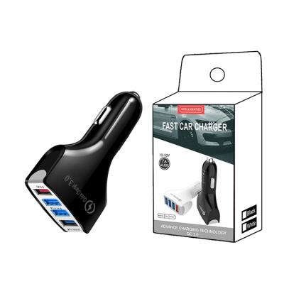 China Universal Mobile Phone 5V 9V 12V 4-Port USB Car Charger Fast Charging Multi Adapter for sale