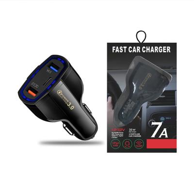 China Mobile Phone 5V 3.5A Car Charger USB C Fast Charging For Apple And Android Devices for sale