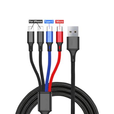 China New Products Type 3A Fast Charging Universal 4 C/Micro/8-pin 2021 in 1 USB Cable For Mobile Phone for sale