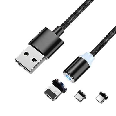 China 8Pin/Micro/Type C in stock! 1m 2m Mobile Phone 3 In 1 Micro Type C USB Magnetic Charging Cable for sale