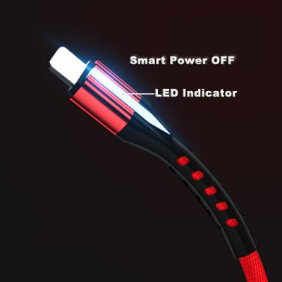 China Lightning Smart Power Off Automatic LED Disconnect Data USB Charging Cable For iPhone 11 Pro/11/XS/X for sale