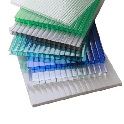 China Greenhouse Plastic PC Clear Transparent Polycarbonate Polycarbonate Roofing Hollow Sheets for sale