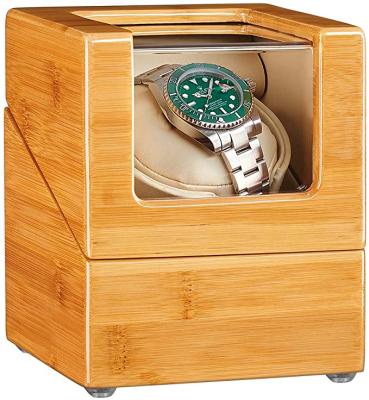 China Hot Factory Sale New Wooden Watch Winder Box Watch Winder Case Use For Single Watch Winder for sale