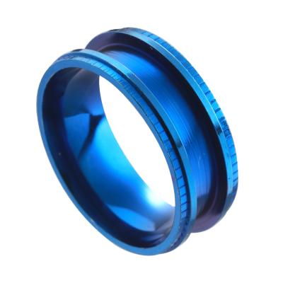 China Wholesale Punk Stainless Steel High Polish Custom Ring Hollow Ring Blanks For Inlay for sale