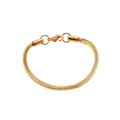 China CLASSIC Daily Stacking Bracelet For Women Men 18K Gold Plated Square Thin Charm Bone Stainless Steel Snake Chain Bracelets for sale