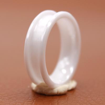 China CLASSIC New Luxury High Polished DIY 6mm White Jewelry Women Mask Ceramic Rings for sale