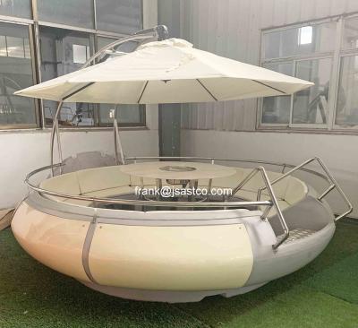 China Lake 320cm Diameter Plastic Electric BBQ Water Donuts Boat Grilling Other Circular Boat BBQ Donut Boat For Amusement Park for sale