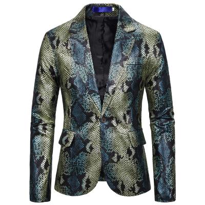 China New Fashion Mens Polyester / Cotton Casual Jacket Gold Blazer Suits Coats Slim Fit for sale