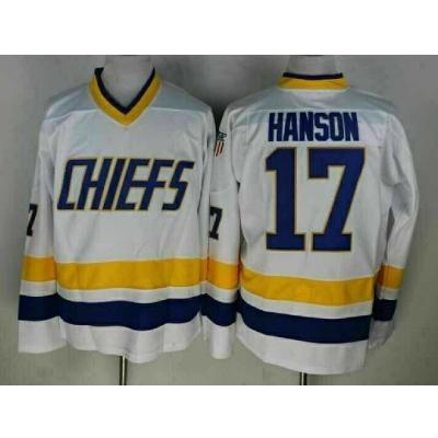 China Shirts & Complete White Tank Top 16# 17# 18# Hanson Brothers Charlestown Chiefs Hockey Ice Hockey 17# for sale