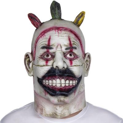 China Halloween Party Cosplay Rubber Costume Props Latex Horror Green Face Scary Clown Mask for sale