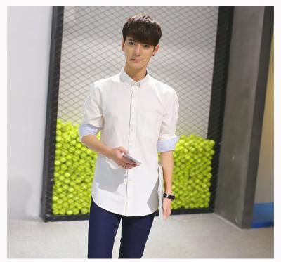 China Wholesale White Chinese Oxford Collar Anti-pilling Cotton Mens 100% Casual Shirts for sale