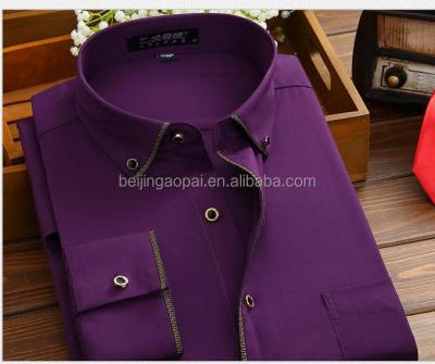 China Anti-pilling Latest Wholesale Different Color Cotton And Spandex Mens Slim Fit Dress Shirt for sale