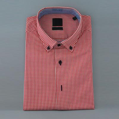 China Slim Fit Anti-pilling Office Wear Twill Fabric Men's Plaid Shirt for sale