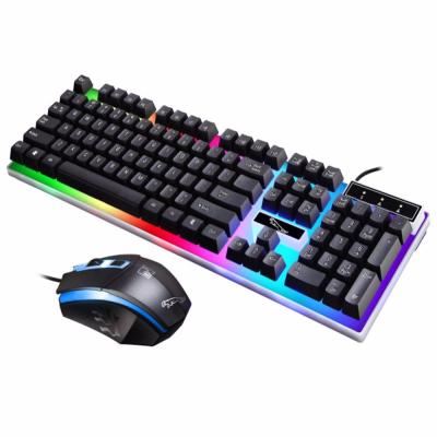 China For Home Office G21 104 Keys USB Wired Computer Combo Teclado Mecanico Desktop Backlight Cheap Keyboard Mouse Colorful Gaming Wired Keyboard for sale