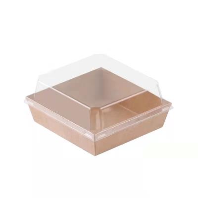 China Customized Shape Greaseproof Foldable Craft Packaging Cake Paper Box With Lid Food Take Out Box for sale