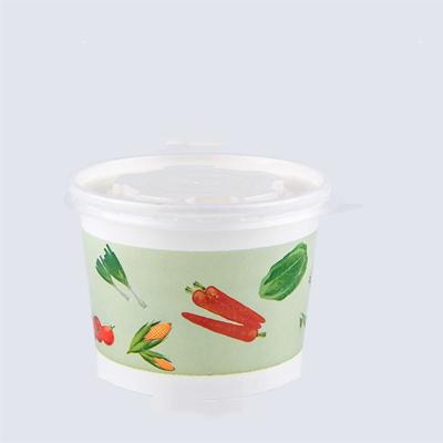 China Disposable Hot 390ml Soup Bowls With Color Matched Color Soup Bowl Leakproof Paper Lid Disposable Bowl With Lid For Soup Packing for sale