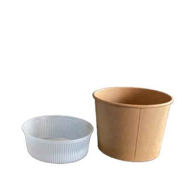 China 1500ml Disposable Hot Food Paper Bowl Food Serving Bowl Paper Salad Bowl for sale