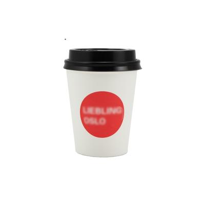 China Biodegradable Double Wall Ice Cream Logo Print Paper Disposable Coffee Reusable Cup With Disposable Lid for sale