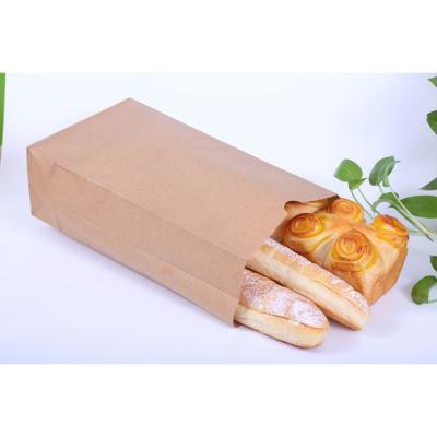 China Recyclable Paper Vegetable And Fruit Bread Bagpaper Bread Square Bottom Toast Bag , Paper Bag For Vegetable for sale