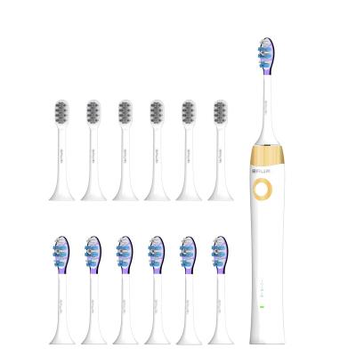 China 2022 New Bauri 6 Brush Heads Electric Toothbrush Travel Portable Adult Toothbrush Blue Red White Black S6 for sale