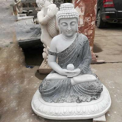 China Environment-frendly Customized White Marble Stone Buddha Statue for sale